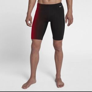 Nike Swim Jammers Men's M (30) Black Red Gradient Athletic Swimming
